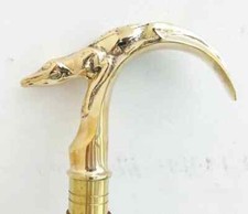 handmade Handle Alligator Vintage Solid Brass Head Cane for Walking Stick design