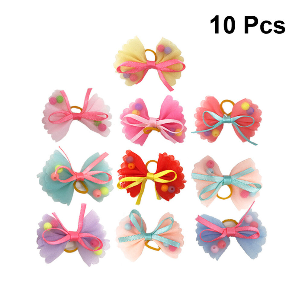 10 Pezzi Fasce per Capelli con Perline per Animali Domestici con Perline per Gatti Cani Colori Misti Accessori