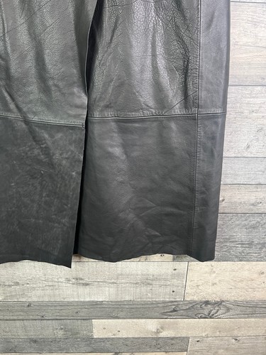 Selected Femme Amilia Leather Skirt Size 40 UK 12 Black Wrap Midi Classic - Picture 4 of 16