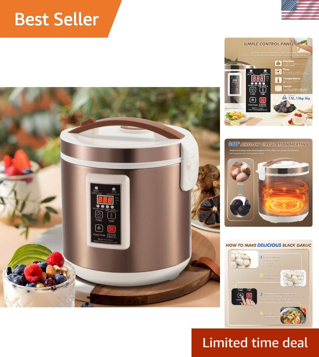 Automatic Intelligent Control Garlic Fermenter Natto, Yogurt, Kimchi, Wine Fe...