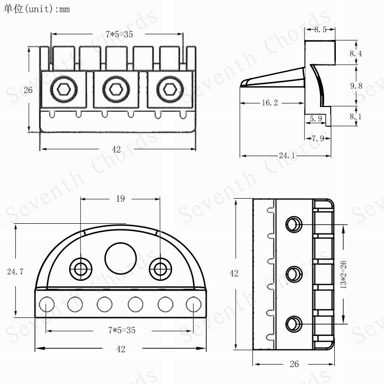 Headless Electric Guitar Nut Black 42mm eBay