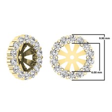 0.65 Carat ctw 10K Yellow Gold Round Diamond Removable Jackets For Earrings