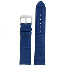 Watch Band Crocodile Grain Blue Padded Strap LEA670