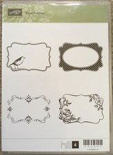 NEW Stampin Up Four Frames Clear Mount Stamp Set rectangles embellishments