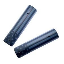 2 x Heat Resistant Solid Aluminum Picatinny Rail Cover 6" Long- USA Flag