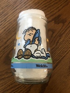 charlie brown jelly jar glasses vintage