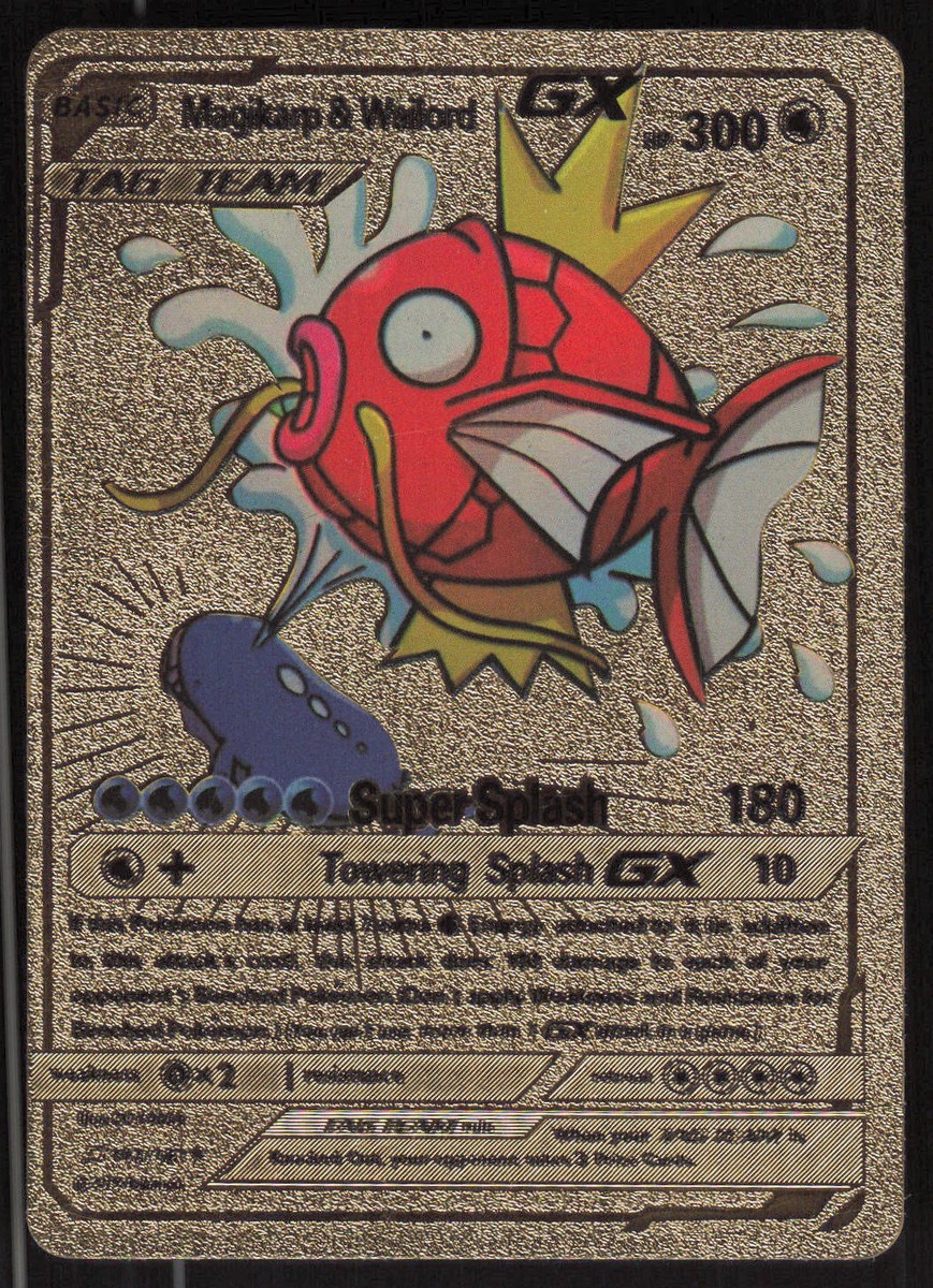 Magikarp & Wailord GX 161/181 TAG TEAM - Pokemon Gold Foil Fan Art