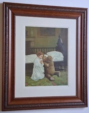 APPEAL FOR TEDDY BEAR 1907 Original OLD Chromolithograph, Bing Teddy Bear Framed