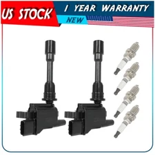 2 Ignition Coil & 4 Spark Plug For 2.0L L4 2001-2003 Mazda Protege UF407