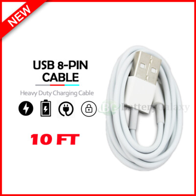 10FT Long USB Cable For iPhone 5 6 7 8 Plus X XS Max XR 11 12 Mini Pro Charger