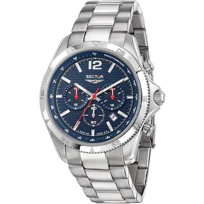 Herrenuhr SECTOR 650 R3273631003 Chrono Stahlarmband Blau Sub 100mt