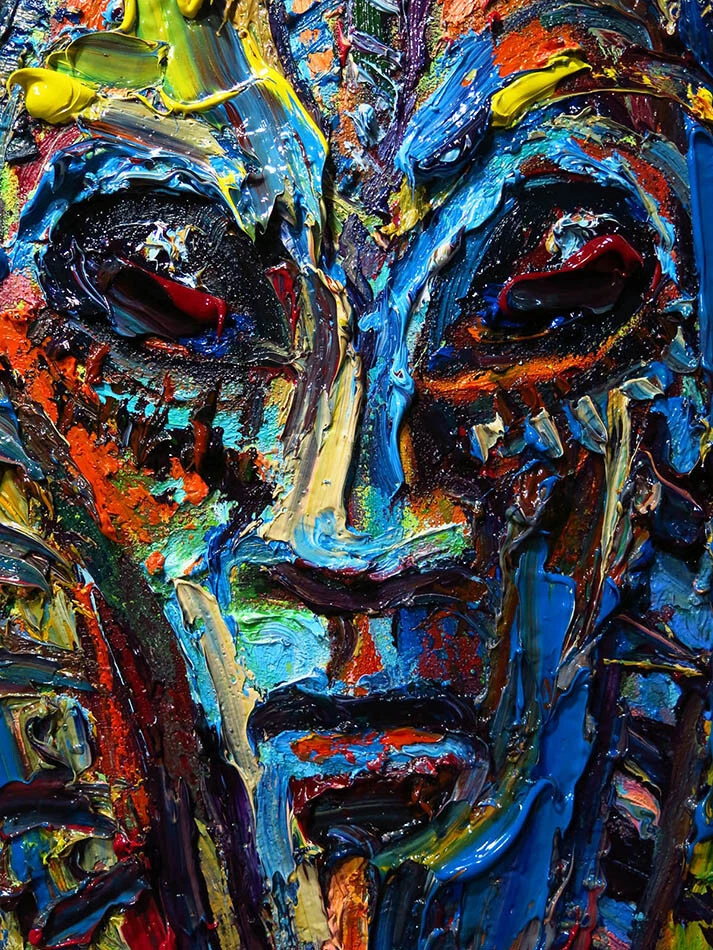 MASCARILLA AFRICANA AL ÓLEO█PINTURA█ARTE REALISTA█FIRMADA VINTAGE ORIGINAL█DECO EXPRESIONISTA Foto 3 de 4