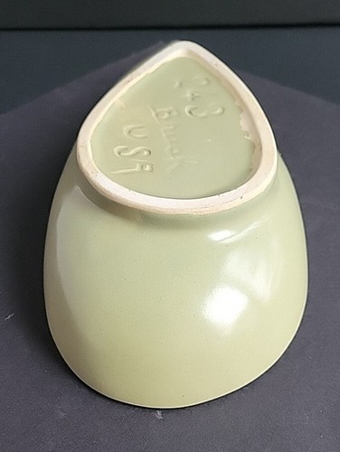 Vintage Lime Green Brush USA 243 Oblong McCoy Ceramic Planter Dish 11" Decor - Picture 7 of 10