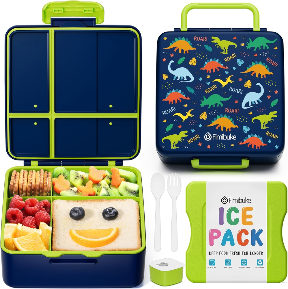 Insulated Leakproof Bento Lunch Box with Ice Pack for Kids and Adults  