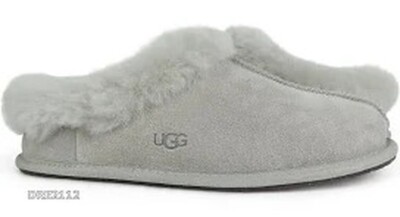 UGG Moraene Goat Suede Fur Slippers Womens Size 10 *NIB* grey