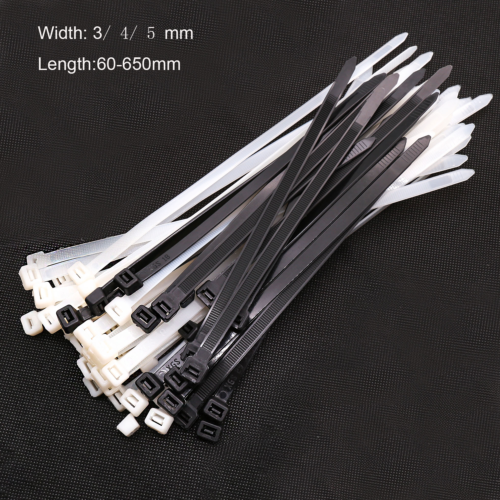 Attache de câble en plastique nylon fermeture éclair enveloppe épaisseur 3 mm/4 mm/5 mm noir et blanc - Photo 1 sur 4