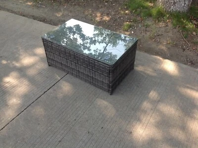 Rattan oblong coffee table Outdoor Garden Furniture patio furniture mixed grey