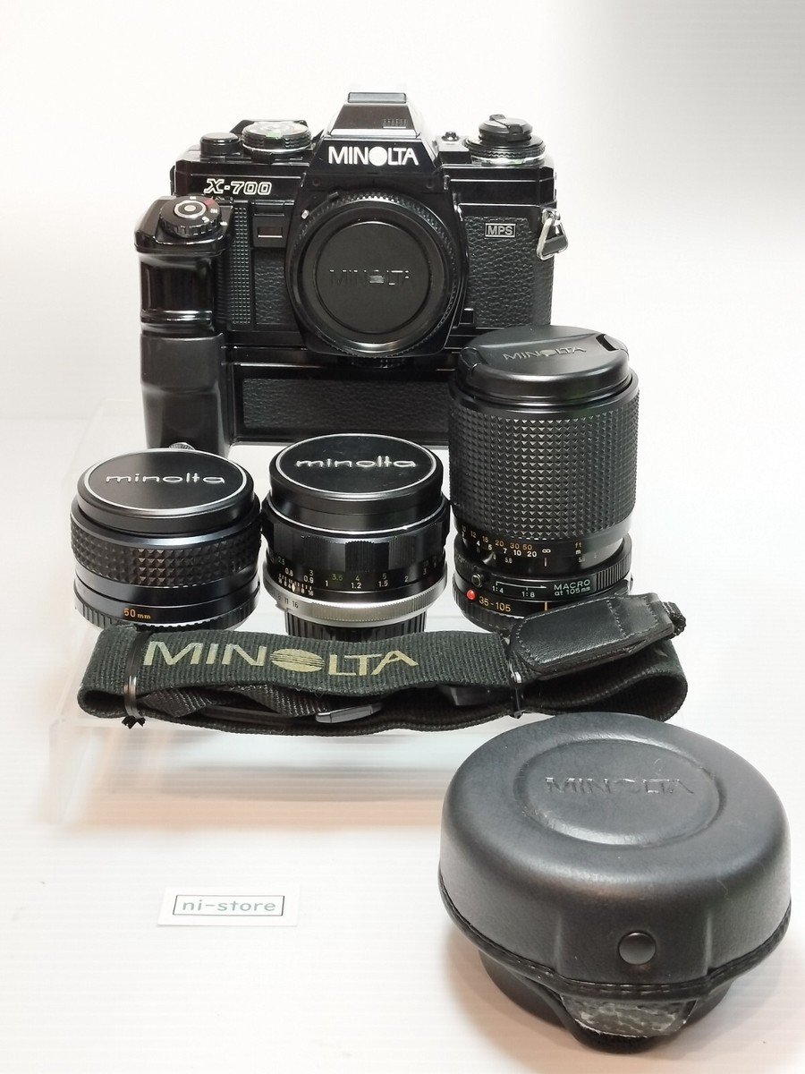 Minolta X-700 35mm SLR Film Camera with 3 Lenses & Motor Drive etc
