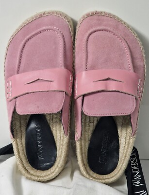 JW Anderson Women's Pink Suede Espadrille Loafer Mules Size EU 36 UK  UK
