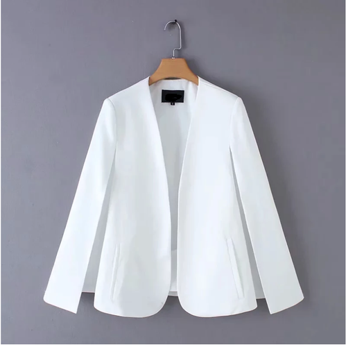 GIACCA ELEGANTE MANICHE APERTE SPACCO BIANCO NERO MANTELLA ESTATE BLAZER  STRUTT | eBay