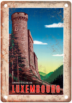 Vintage Duché du Luxembourg 1950 Travel Poster Retro Look Sign T1962