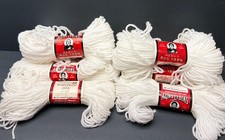 Aunt Lydia's Heavy Rug Yarn 70 yds Each 805 White 8 Skeins Vtg