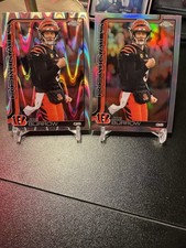 2025 Topps Chrome Joe Burrow Lot Refractor & Ray Wave Bengals