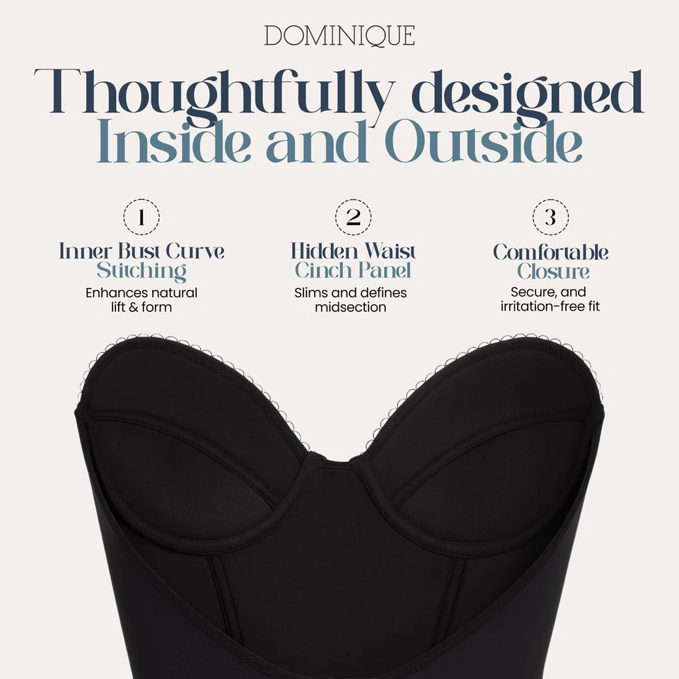 Sujetador nupcial Dominique Noemi para mujer sin espalda sin tirantes bustier #6377 – Foto 2 de 4