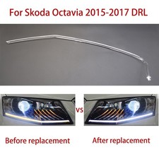 1pcs Left Car Headlights DRL For Skoda Octavia 15-2017 Light Guide Strip Ballast