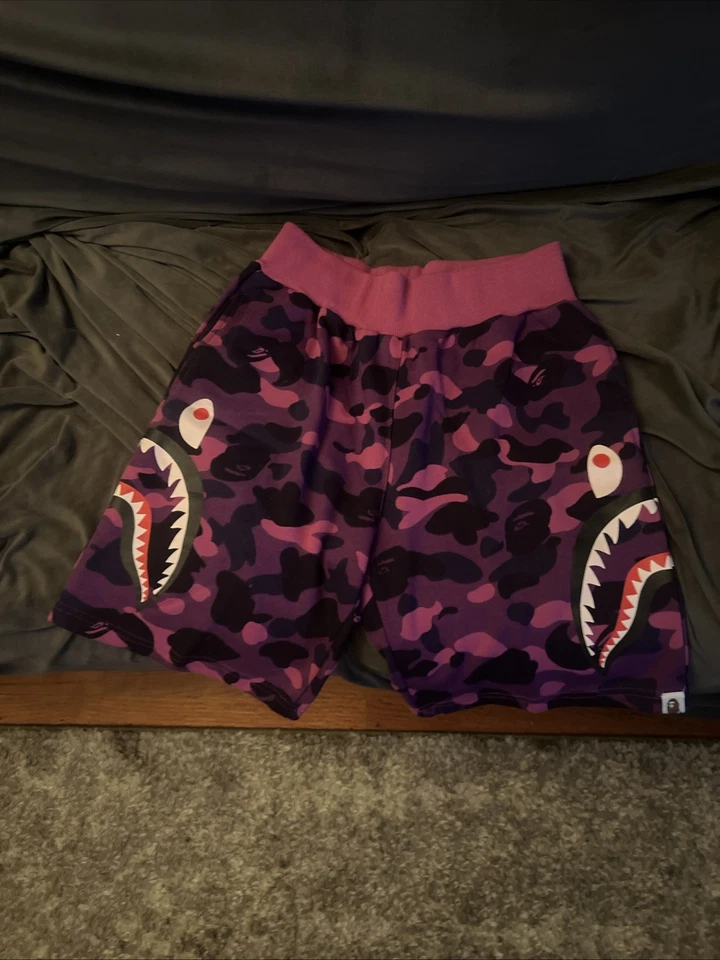 Bape фиолетовый камуфляж стороне акулы шорты * REPS * - Изображение 2 из 4