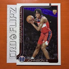 TRE JOHNSON III Topps 2025/26 Basketball Rookie Card WASHINGTON WIZARDS #206 RC