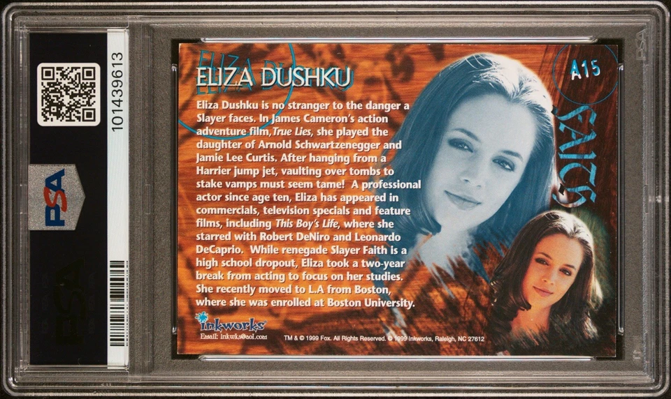 Eliza Dushku PSA 7 Auto 8 1999 Inkworks Buffy The Vampire Slayer Signed A15 DNA - Image 3 of 3