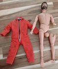 Gi Joe Figure Vintage 12" Flocked Brown Hair, Beard & Scar Blue Eyes Marked 1964