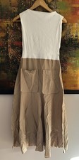 Zara Two-Tone Midi Dress in White Tan