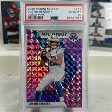 2020 Panini Mosaic - Justin Herbert - Camo Pink - PSA 10 - Rookie Card 