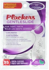 Plackers Gentleslide for Tight Teeth Cool Mint Flavor with Tarter Pick 35 Den...