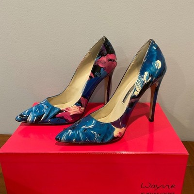 WAYNE COOPER - ALEXA- HIGH HEEL-MULTI COLOURED FLORAL-WOMENS DESIGNER SHOE-37.5