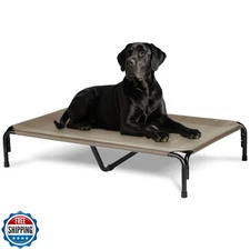 PVY Elevated Dog Bed for Outdoor, XXL Raised Dog Cot Indestructible with Wash