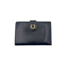 Portafoglio piccolo portamonete Gucci Vintage in pelle blu navy