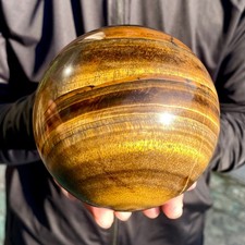 4.05LB Large Natural Tiger Eye Stone Crystal Ball Quartz Healing Sphere Décor