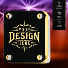 Custom Engraved BLACK  CHROME PLATED Guitar Neck Plate Personalized Fit Fender