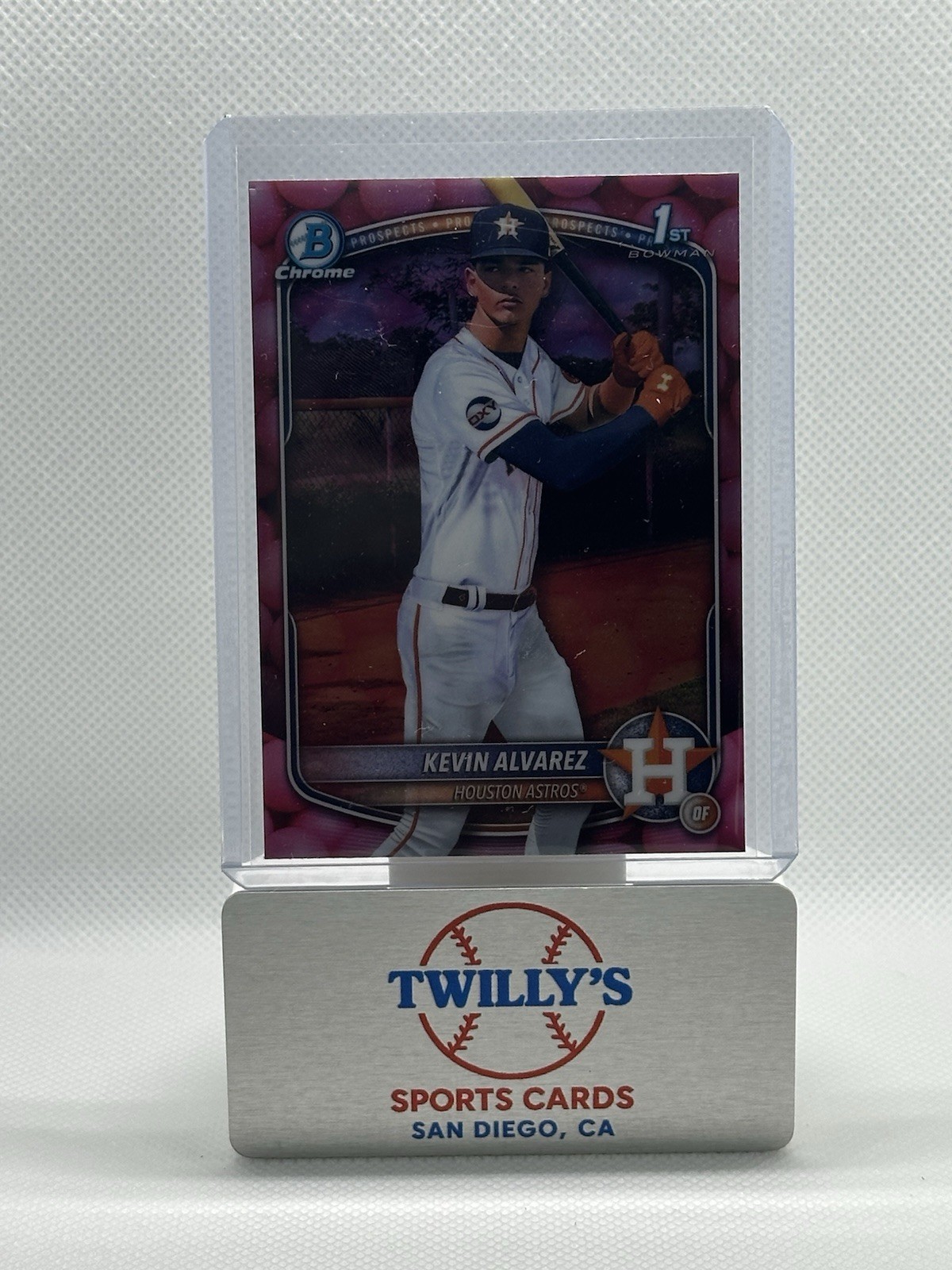2025 Bowman Chrome Prospects Kevin Alvarez #BCP-227 Bubble Gum SSP