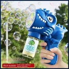 6-hole Dinosaur Bubble Machine Electric Bubble Gun with Light Fully Automatic