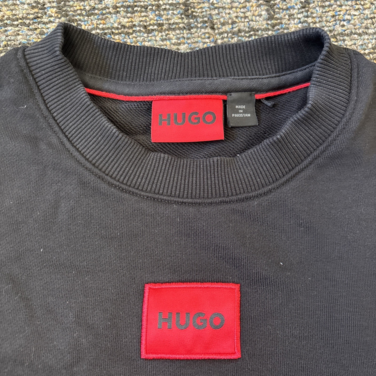 HUGO Dragon Logo Patch Pullover Black Sweatshirt … - image 2