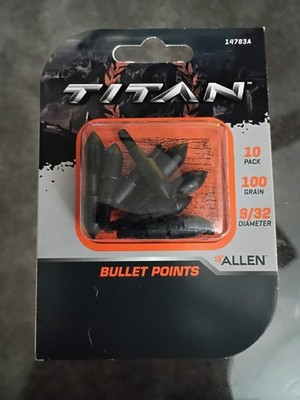 BRAND NEW SEALED  TITAN BULLET POINTS, 10PK, 100 GRAIN 9/32 for carbon arrows