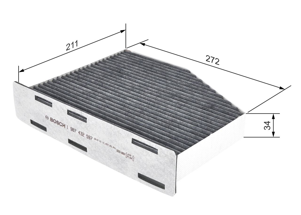 1987432597 Bosch Pollen / Cabin Filter 1K2819653A 1K2819653B 1K2819653 R2597 New - Image 53