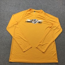 Nashville Predators Shirt Mens Large Yellow Long Sleeve NHL Hockey Tee