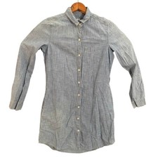 Gap 1969 Chambray Button Down Shirt Dress Blue Size S Long Sleeve