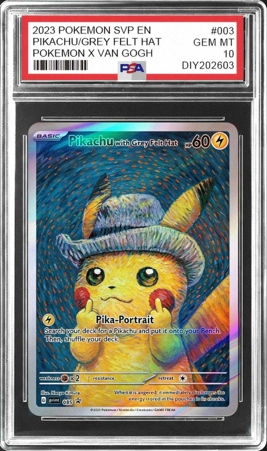 Fukachu FanArtistCreated  SVP Van Gogh with Grey Felt Hat PSA Like 10 Slab #085 view 3