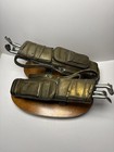 Unique Metal & Wood Pair Of Vintage Golf Bags And Clubs Bookends — photo 1